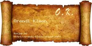 Orendi Kleon névjegykártya